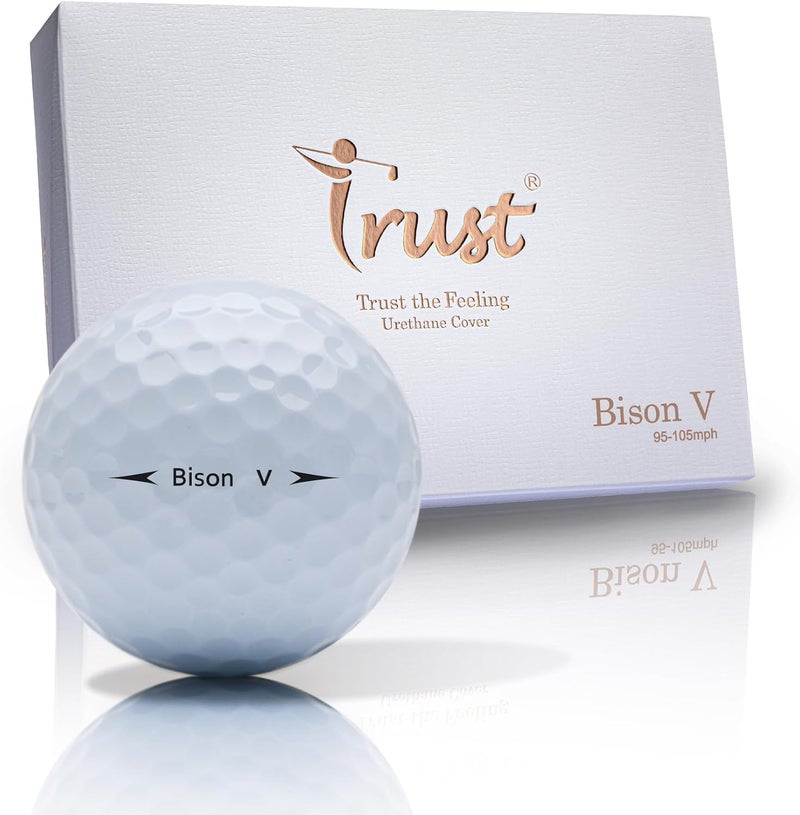 Trust Golf Ball I K8 Bison I Urethane Cover with Reactive Core I 3-Pcs I for Different Swing Speed I 12, 48, or 100 Balls I - Image 1